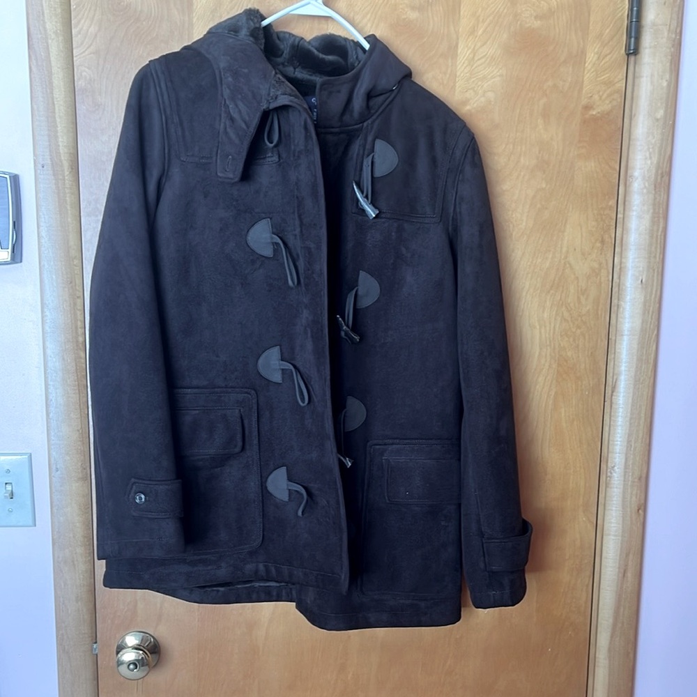 Women’s Medium Brown Chaps Jacket with Hood Suede